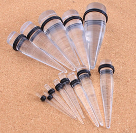 Acrylic Tapers ↠ Clear ~ Pair