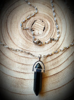 Black Agate Crystal Necklace