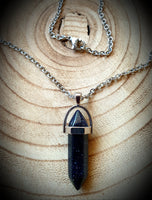 Blue Sandstone Crystal Necklace