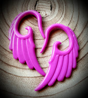 Angel Wing Ear Hangers ↠ Purple ~ Pair