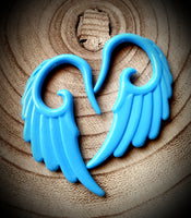 Angel Wing Ear Hangers ↠ Blue ~ Pair