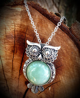 Gemstone Owl Crystal Necklace