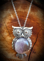 Gemstone Owl Crystal Necklace