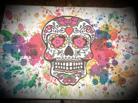 Sugar Skull Paint Splatter Placemat