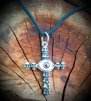 Evil Eye Skull Cross Necklace