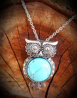 Gemstone Owl Crystal Necklace