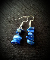 Lapis Lazuli Crystal Cluster Earrings