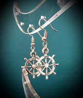 Shipwheel With Love Earrings