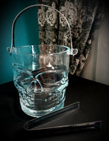 Glass Skull Ice Bucket & Whiskey Glasses Combo