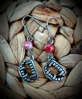 Bloody Vampire Fangs Beaded Earrings