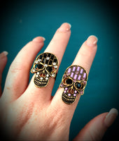 Sugar Skull Stone Detail Ring