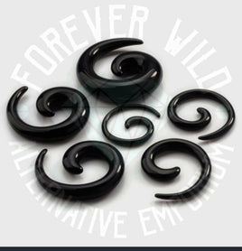 Acrylic Spirals ↠ Black ~ Pair