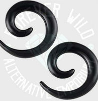 Acrylic Spirals ↠ Black ~ Pair