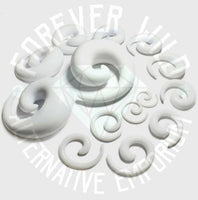 White Acrylic Spirals (Pair)