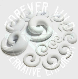 White Acrylic Spirals (Pair)
