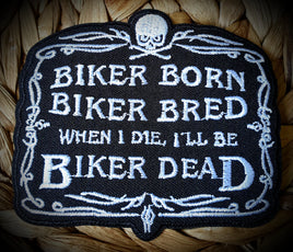 Biker Born Crest Biker Badge Patch