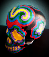 Handpainted Plaster Skull