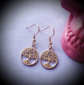 Tree Of Life Rose Gold Earrings