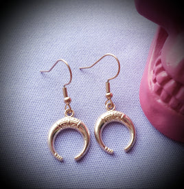 Tribal Crescent Rose Gold Earrings