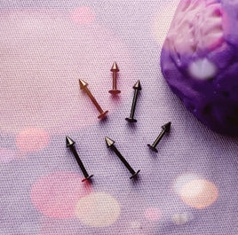 Steel Labret With Spikes ↠ Black