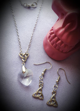 Triquetra Necklace & Earrings Set