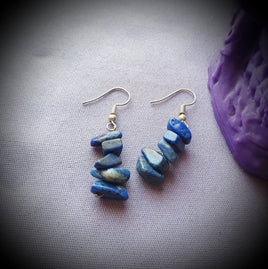 Lapis Lazuli Crystal Cluster Earrings