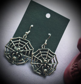 Spider On Web Earrings