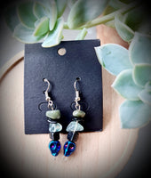 Metallic Skull Tumbled Gemstone Earrings