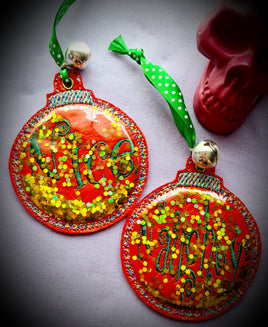 Naughty & Nice Christmas Tree Ornament ~ Set Of 2