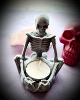 Sitting Skeleton Tealight Candleholder (Sold Individually)
