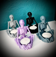 Sitting Skeleton Tealight Candleholder (Sold Individually)