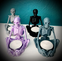 Sitting Skeleton Tealight Candleholder (Sold Individually)
