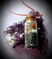 Earth & Night Gemstone Bottle Necklace