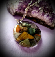 Smokey Gemstone Mantra Necklace