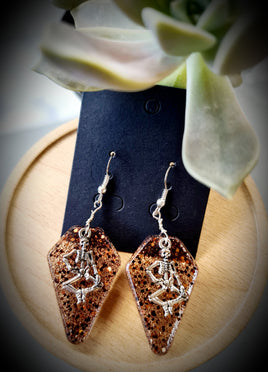 Dancing Skeleton Resin Earrings