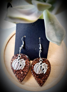 Pumpkin Resin Earrings