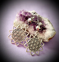 Flower Of Life Beaded Earrings