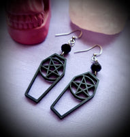 Coffin Pentagram Earrings