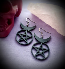 Horned Pentagram Earrings