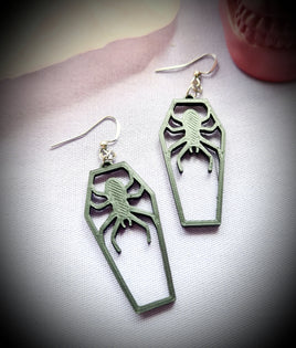 Coffin Spider Earrings