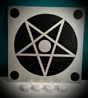 Pentagram Wooden Altar Candleholder