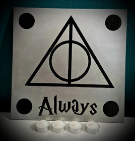 Deathly Hallows Always Harry Potter Wooden Altar Candleholder