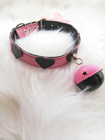 Hearts Big Bell Kitty PU Collar