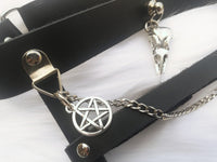 Leather Tug-proof Birdskull Garter ~ Sold Individually
