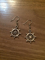 Shipwheel With Love Earrings