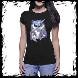 Watercolour Owl Ladies Tee ~ Pre-order