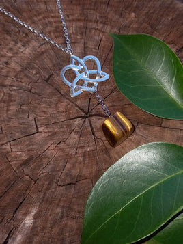 Celtic Knot Heart Crystal Necklace
