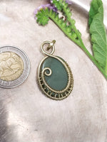 Green Aventurine In Brass Necklace