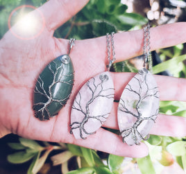 Tree Of Life Crystal Wire-Wrapped Necklace