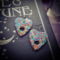 Ouija Planchette Resin Earrings